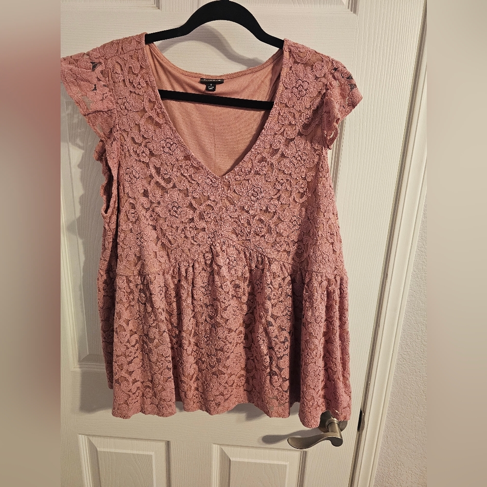 Torrid Mauve Lace Blouse